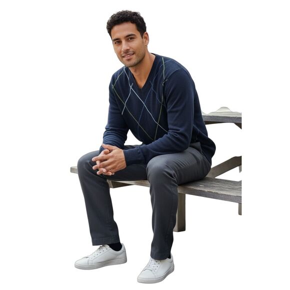 Gap Argyle V-Neck Sweater L - Picture 1 of 7